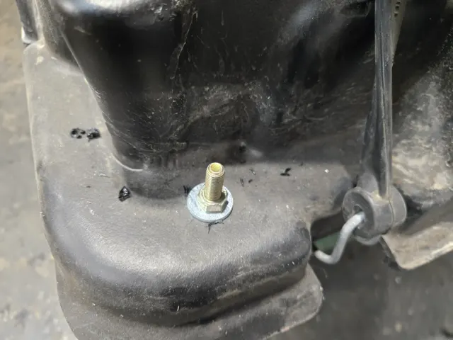 New bolt fitted to gearbox casing