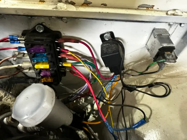 Fuse box and relays under dash
