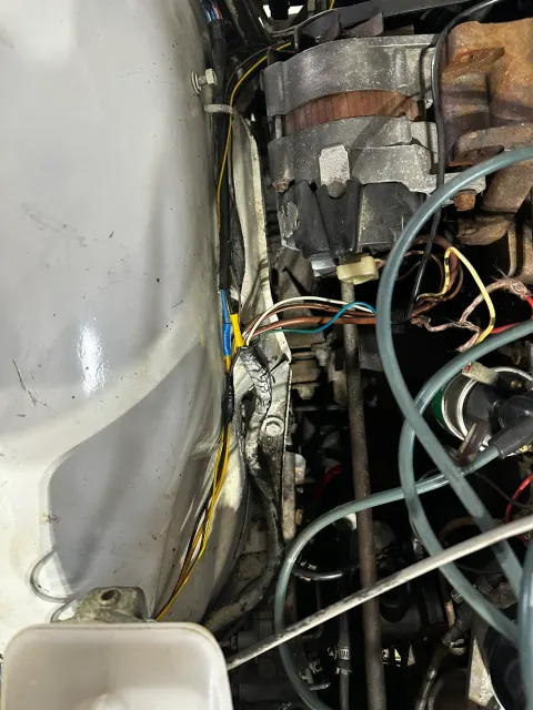 Alternator and engine bay wiring loom