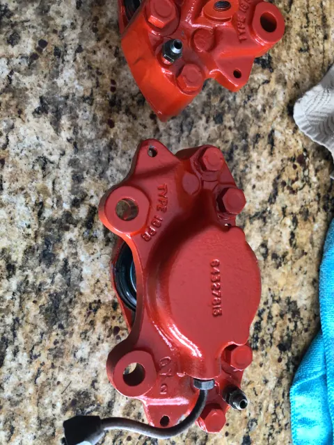 Refinished Girling Type 16 front brake calipers