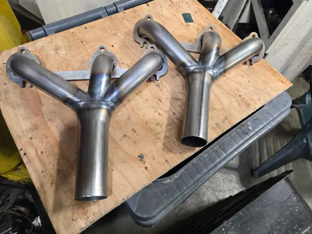 Pair of stainless tubular exhaust manifolds