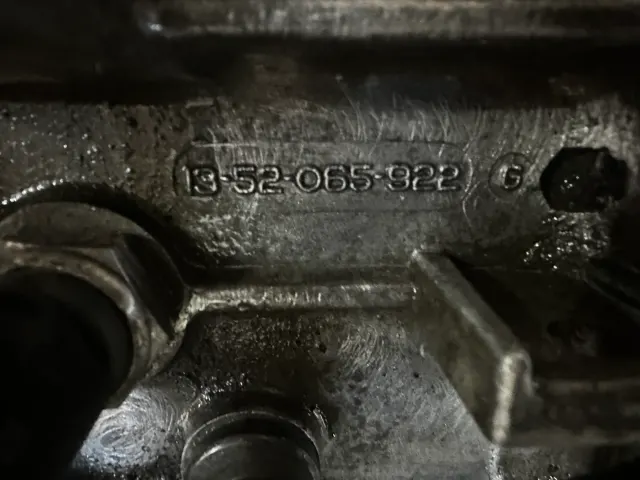 Cast part number stamped on engine casting