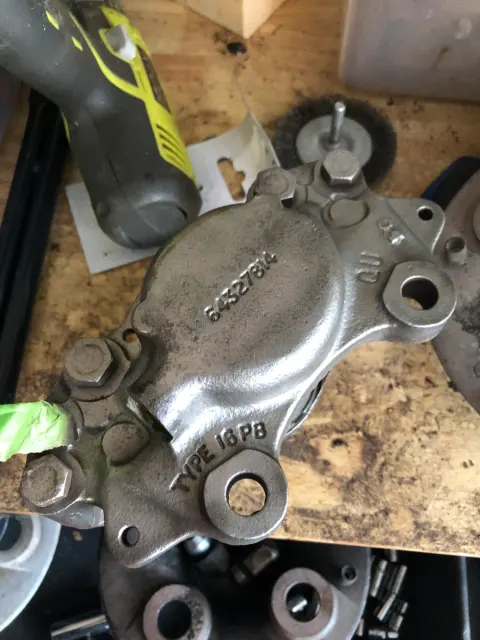 Cleaned brake caliper half with Type 16 PB casting marks