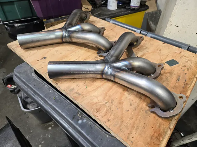 Pair of stainless tubular exhaust manifolds